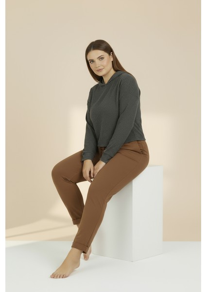 Duble Paça Büyük Beden Eşofman Altı Kiremit 2020 indirimleri