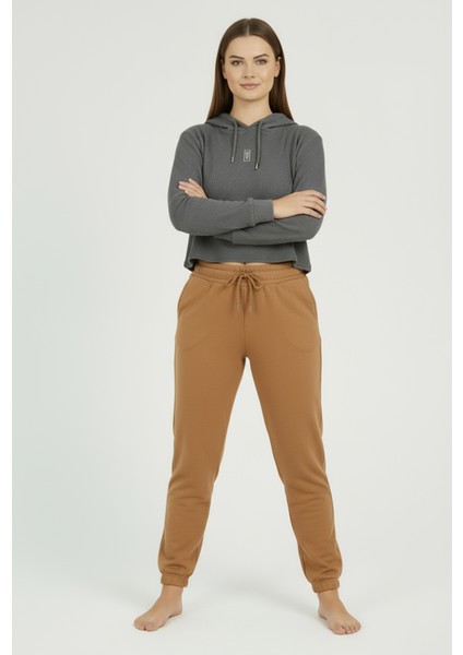 Jogger Paça Büyük Beden Eşofman Altı Hardal 2017