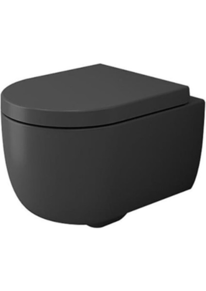 V-Tondo Rimless Asma Klozet Kanalsız Kısa Kapak Hariç Mat Antrasit 1417-020-0128
