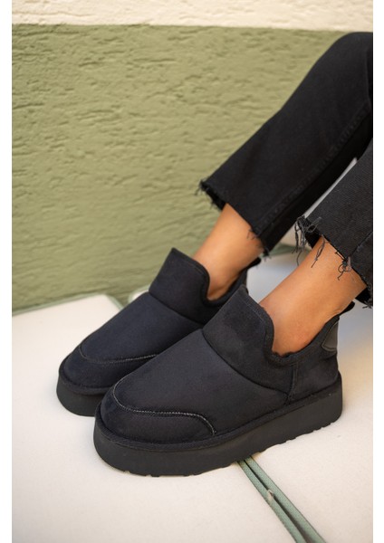 Mayra Siyah Süet Tüylü Bot modelleri