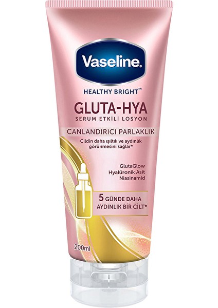 2 Adet Vaseline Gluta Hya Serum Etkili Losyon Canlandırıcı Parlaklık 200ML