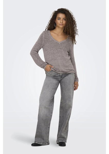 Onlgeena Regular Fit V Yaka Kazak Bayan Kazak 15340862 fırsatları