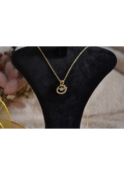 Kuğu Figürlü Zirkon Taşlı Çelik Kolye indirimleri