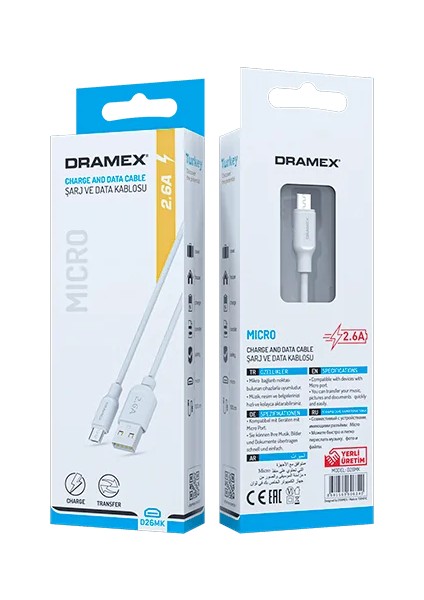 D26MK 2.6A Micro-Usb Şarj ve Data Kablosu fiyatları