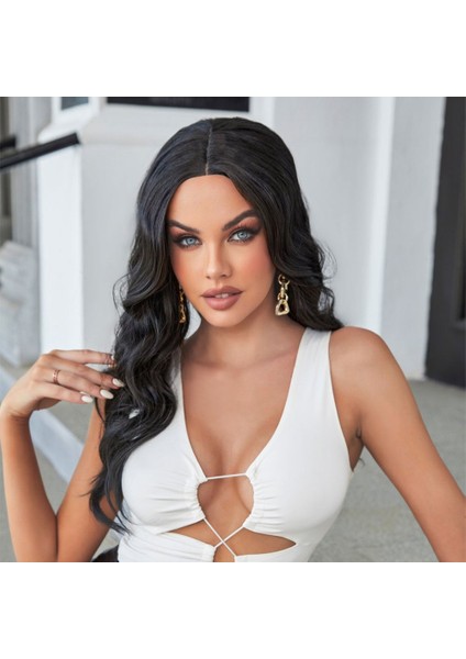 Siyah Su Dalgalı Uzun Boy Tül Peruk indirimleri