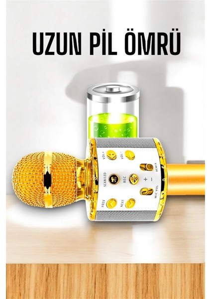 Kablosuz Bluetooth Karaoke Mikrofon USB ve Aux Girişli, Yüksek Ses Kalitesi fırsatları