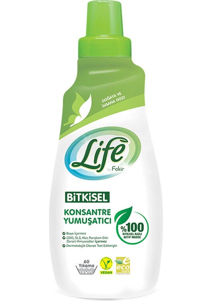 2 Adet Life By Fakir Bitkisel Konsantre Çamaşır Yumuşatıcısı 1500 ml (60 Yıkama) fiyatları