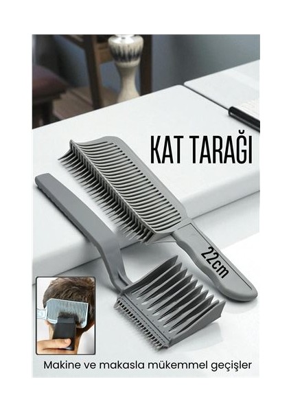 Uzun Kat Tarağı Kavisli Kontur Geçiş Kat Kesim Kesim Tarağı 2 li SET Kuaför Berber