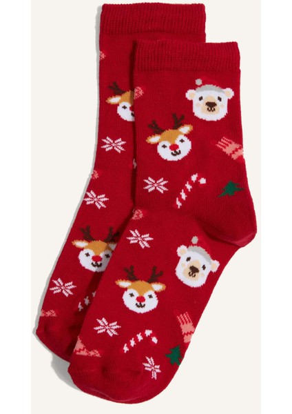Erkek Çocuk Yılbaşı Temalı 2'li Pamuklu Uzun Çorap G3990A8NS fiyatları
