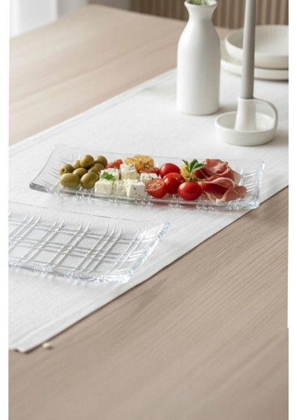 Vetrina Cam Dikdörtgen Sunum ve Servis Tabağı 14,5×29 cm