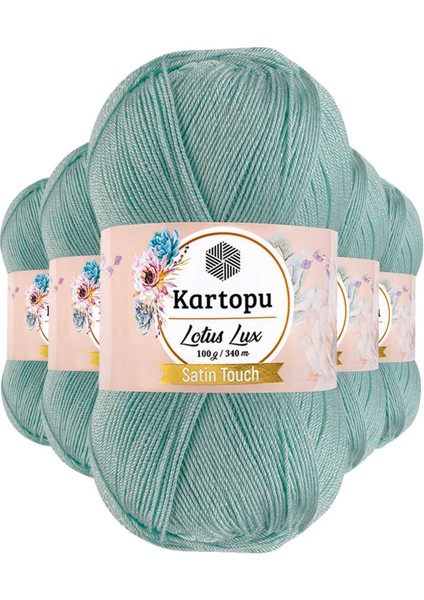 5 Adet Lotus Lux Bikini Büstiyer Bluz Simli Örgü Ipi K507 Mint