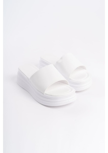 Alıce Düz Topuklu Kalın ve Ortopedik Taban Kadın Terlik Cbt - Beyaz modelleri