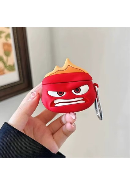 Airpods Pro 3. Nesil Uyumlu Sevimli Anger Öfke Figürlü Darbe Önleyici Kulaklık Koruma Kılıfı