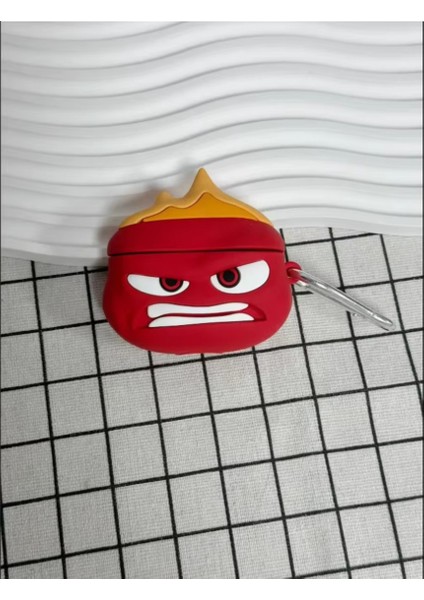 Airpods Pro 3. Nesil Uyumlu Sevimli Anger Öfke Figürlü Darbe Önleyici Kulaklık Koruma Kılıfı