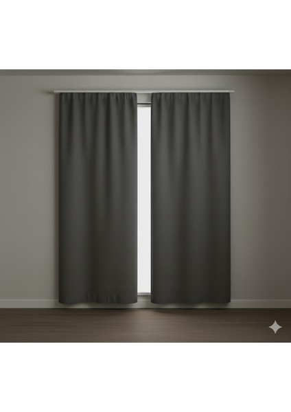 Antrasit Renk Blackout Ikili Karartma Perde Pilesiz Düz Dikim – Işık Geçirmez, Tam Karanlık Etkisi, Modern ve Şık Tasarım