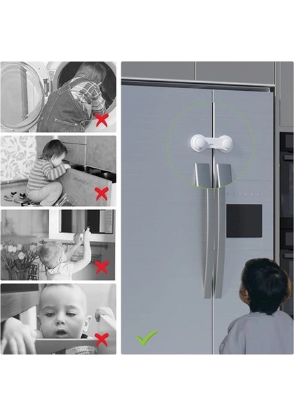 Bebek Çocuk Güvenliği Çekmece ve Dolap Için Kendiliğinde Yapışkanlı Vidasız Kapak Kilidi (K95) fırsatları