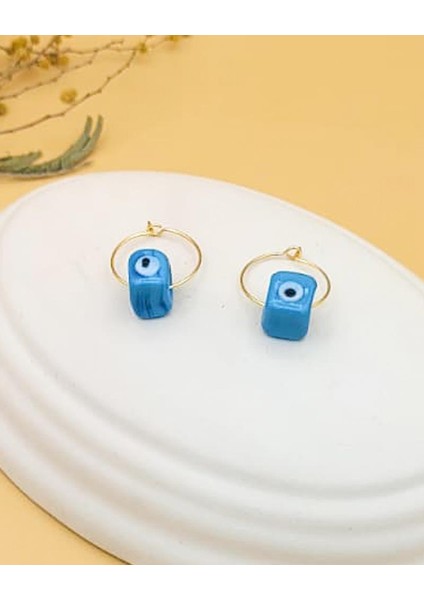 Mavi Nazar Halka Küpe-1