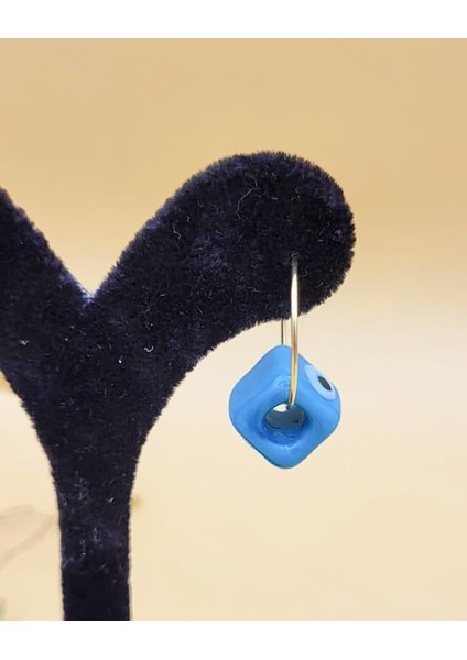 Mavi Nazar Halka Küpe-1