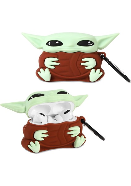 Airpods Pro 3. Nesil Uyumlu Sevimli Baby Yoda Figürlü Darbe Önleyici Kulaklık Koruma Kılıfı fırsatları