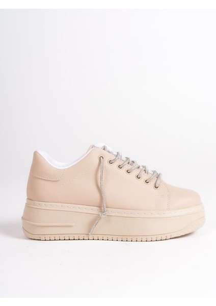 Della Bağcıklı Ortopedik Taban Taşlı Kadın Sneaker Spor Ayakkabı Ctt - Ten indirimleri