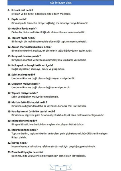 Aöf Iktisada Giriş Kitabı fiyatları