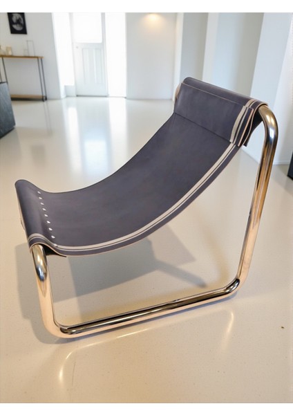 Elysee Blue Deri Oturaklı Berjer