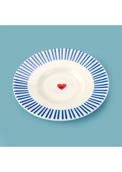 Kitchen Bold Heart Porselen Çay Tabağı - Renkli
