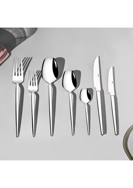 Milas Sade 12 Kişilik 84 Parça Çatal Kaşık Bıçak Takımı