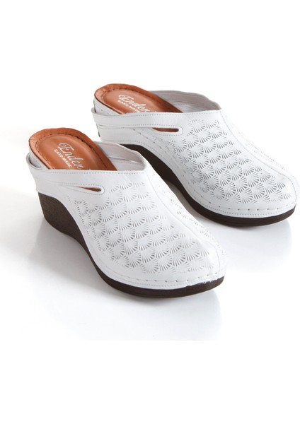 Iç Dış %100 Hakiki Deri Önü Kapalı Sabo Model Dolgu Hafif Taban Kadın Terlik fırsatları