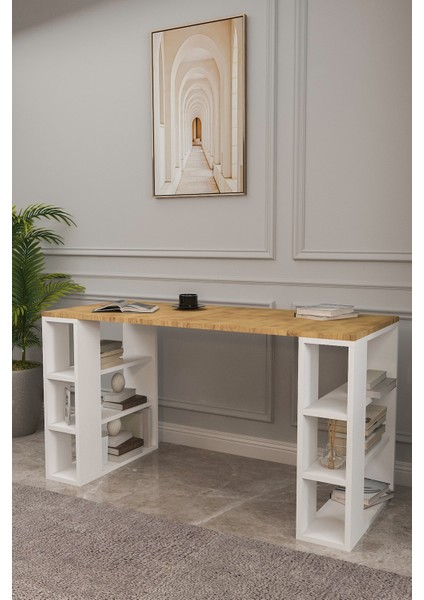 Dekoratif Çalışma Masası,6 Bölmeli Bilgisayar MASASI,130CM Pc Masası fiyatları