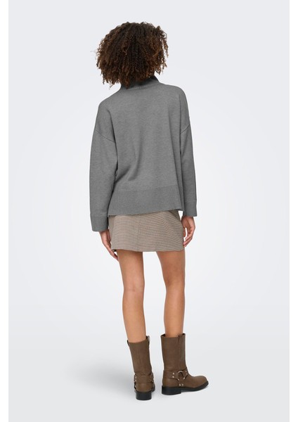 Kadın Onlcoco Balıkçı Yaka Uzun Kollu Örme Kazak 15349969 Gri fiyatları