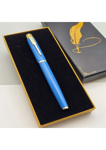 Büro Ev Ofis Hediyesi Için Kutulu Turkuaz Stil Roller Kalem