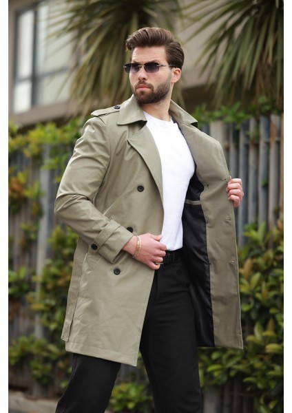 Uzun Beli Kemerli Apoletli Deri Trençkot & Pardesü fiyatları