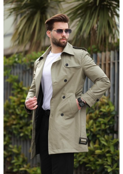 Uzun Beli Kemerli Apoletli Deri Trençkot & Pardesü fırsatları