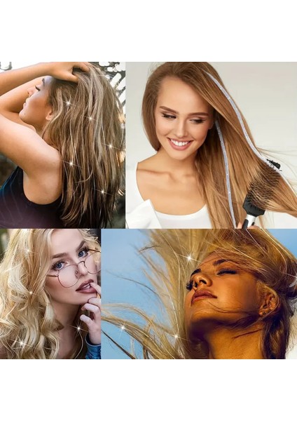 Kadın Hair Tinsel Parlak Simli Saç Süsü modelleri