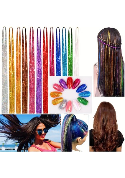 Kadın Hair Tinsel Parlak Simli Saç Süsü