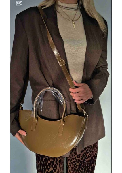 Lora Model Yağ Yeşili Oval Kesim El ve Omuz Çantası fiyatları