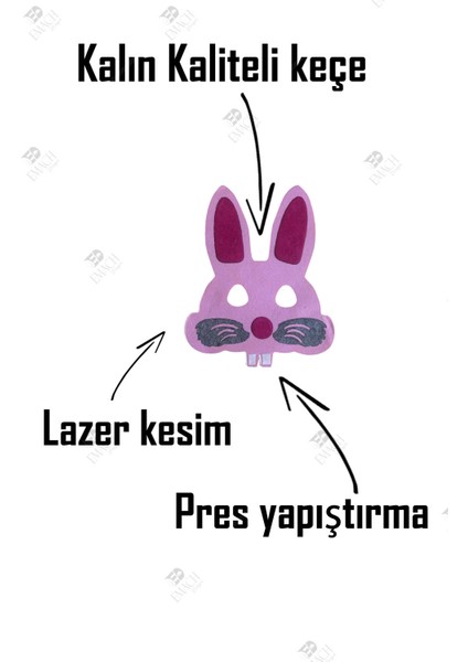 Tavşan Maske Kaliteli Keçe Hayvan Figürlü Maske indirimleri