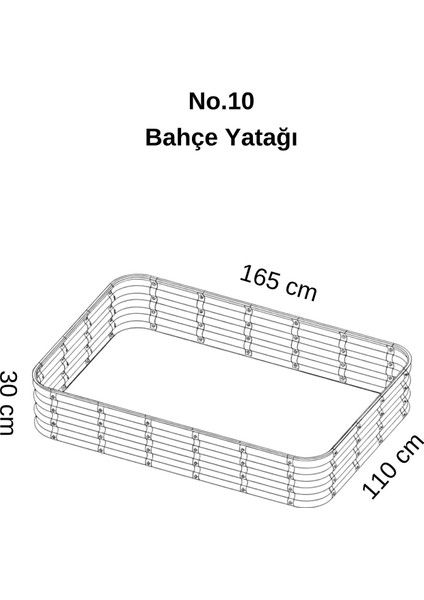 Modüler Yükseltilmiş Bahçe Yatağı Yükseltilmiş Sebze Yatağı No:10 (165X110) Bej