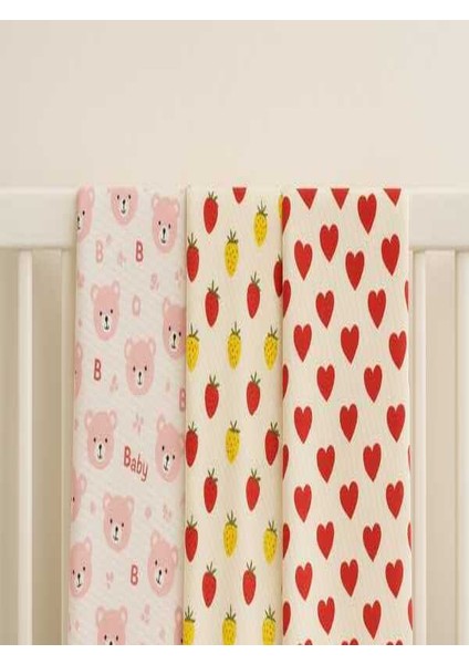 Çok Amaçlı Muslin Örtü & Battaniye 3'lü Set %100 Pamuk 80X90 cm indirimleri