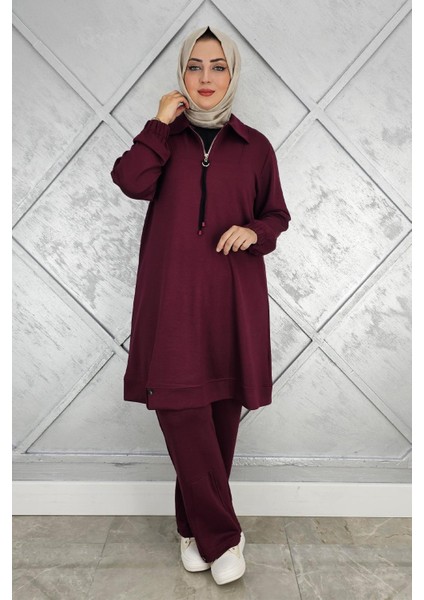 Kadın Düğme Detaylı Tesettür Takım modelleri