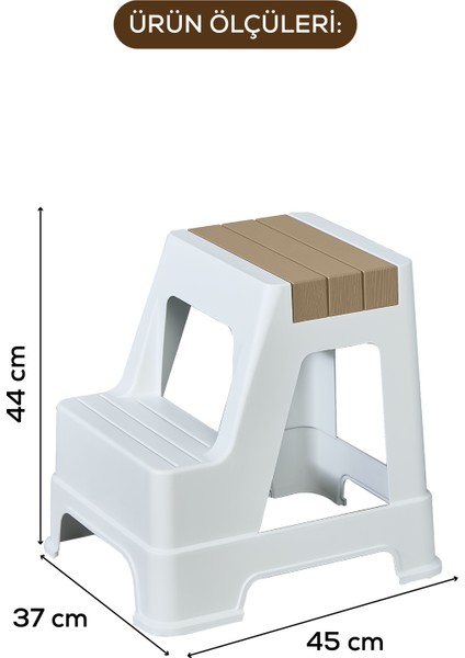 Plastik Basamaklı Tabure Kahverengi modelleri