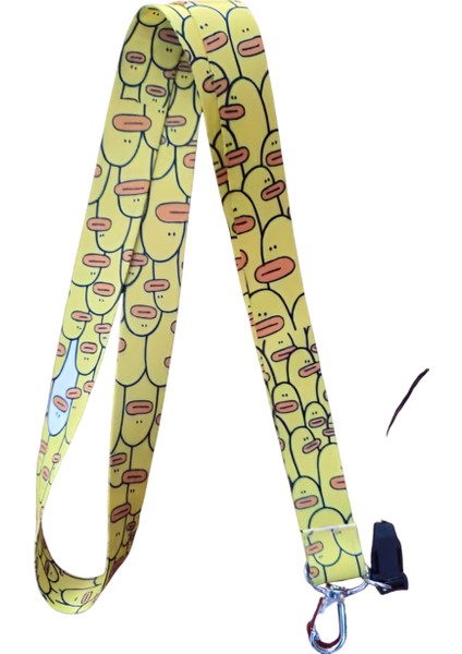 Sarı Ördekler 2 Desenli Boyun Askı Ipi ve Telefon Askısı + Kartlık