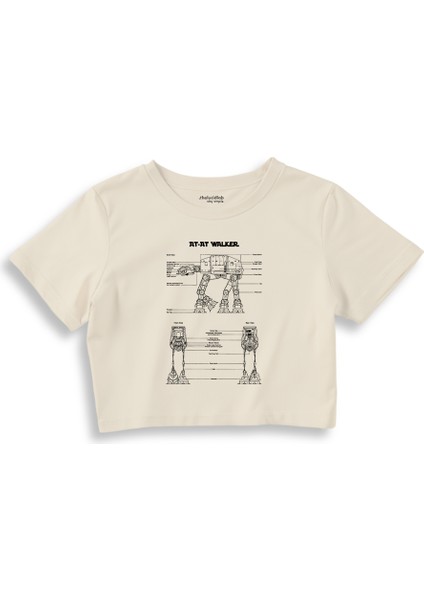 At-At Walker Crop Tişört - Ekru
