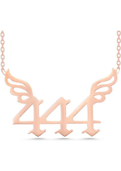 Gümüş Rose 444 Melek Sayısı Kadın Kolye