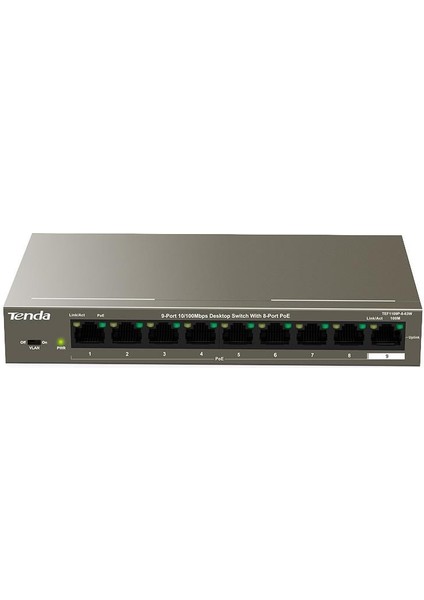 TEF1109P-8-63W 9 Port 10/100 8 Port Poe 63WATT Yonetılemez Desktop Swıtch