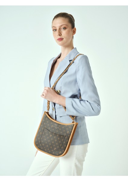 Kahve Zincirli Askılı Mıknatıs Kapamalı Kadın Çapraz Omuz Çantası - El Çantası 05PC25Y10316