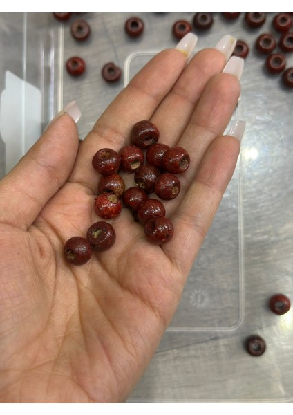 75 Adet 1 cm Bambu Bordo Delikli Boncuk fırsatları