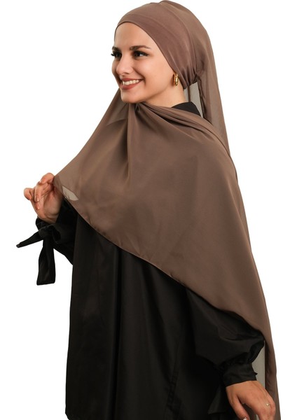 Vizon Pratik Hazır Geçmeli Bone Şal Şifon Düz 2506_10 fiyatları