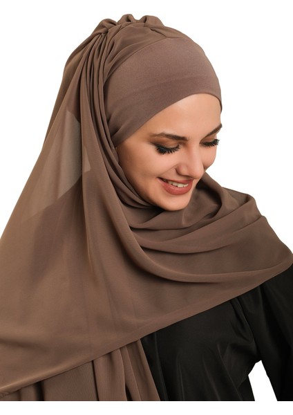 Vizon Pratik Hazır Geçmeli Bone Şal Şifon Düz 2506_10 fırsatları